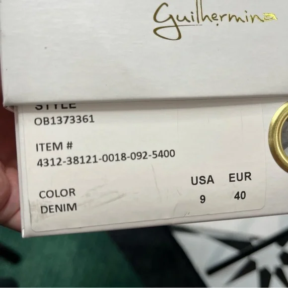 Anthropologie Guillermina Blue Denim Bow Flats NIB - Picture 7 of 7